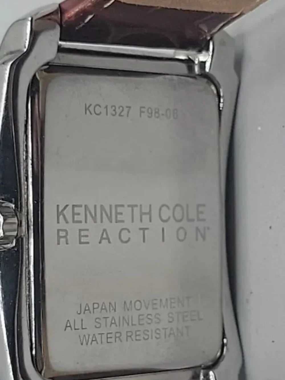 Kenneth Cole Reaction Mens Brown Watch KC1327 Croco Leather Band Date Display